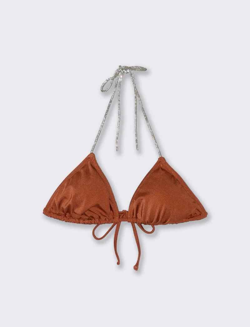 Reggiseno triangolo con strass eleganti - Arancio