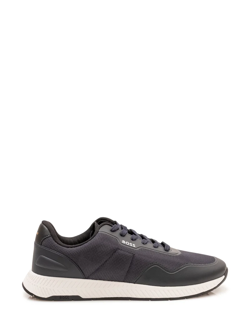 Sneakers Titanium con Lacci e Inserti