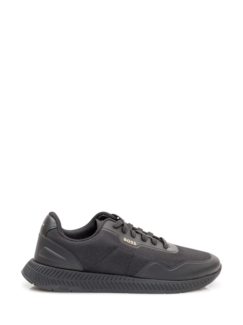 Sneakers Titanium con Lacci e Inserti