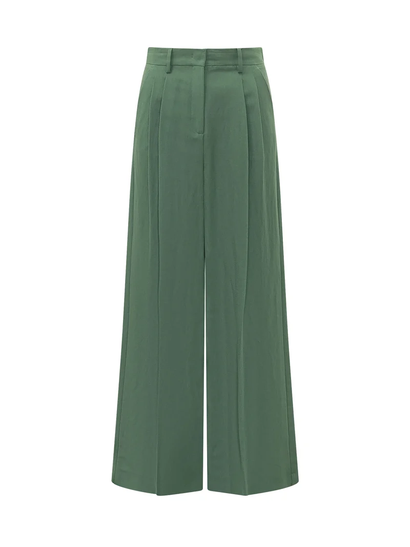 Pantaloni con Pinces e Gamba Ampia