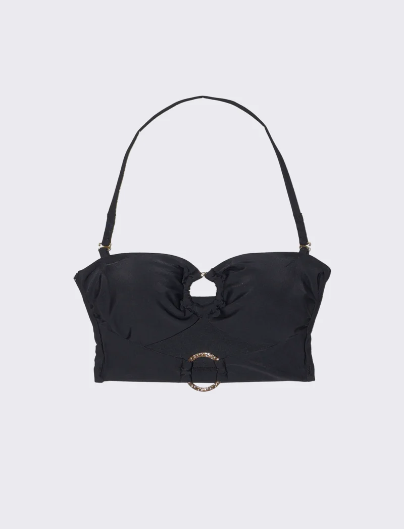 Top a fascia mare con anelli per donne - Nero
