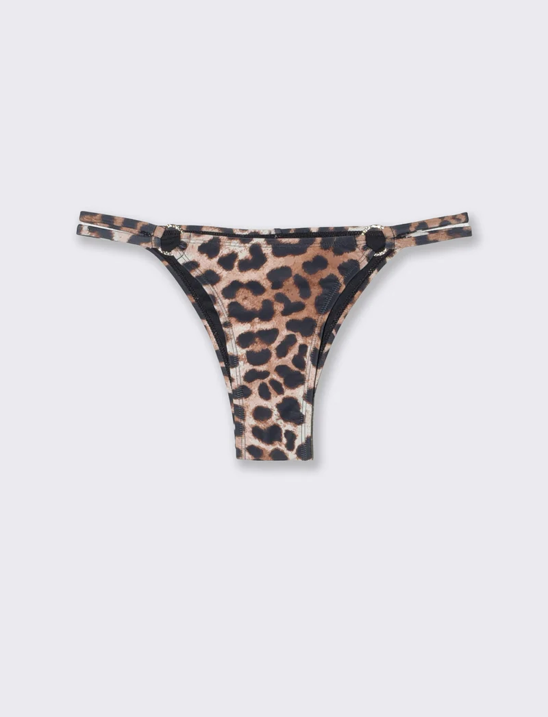Slip mare con anelli eleganti - Leopardato