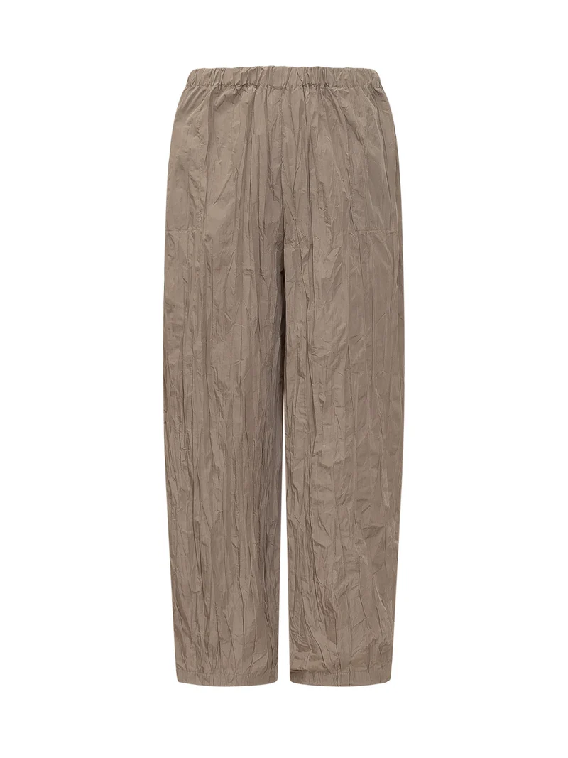 Pantaloni con Vita Elasticizzata e Effetto Stropicciato