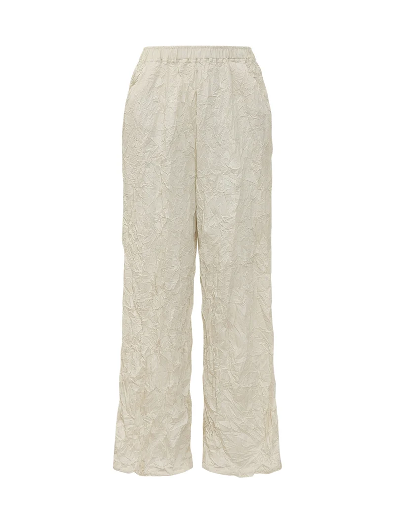 Pantaloni con Vita Elasticizzata e Effetto Stropicciato