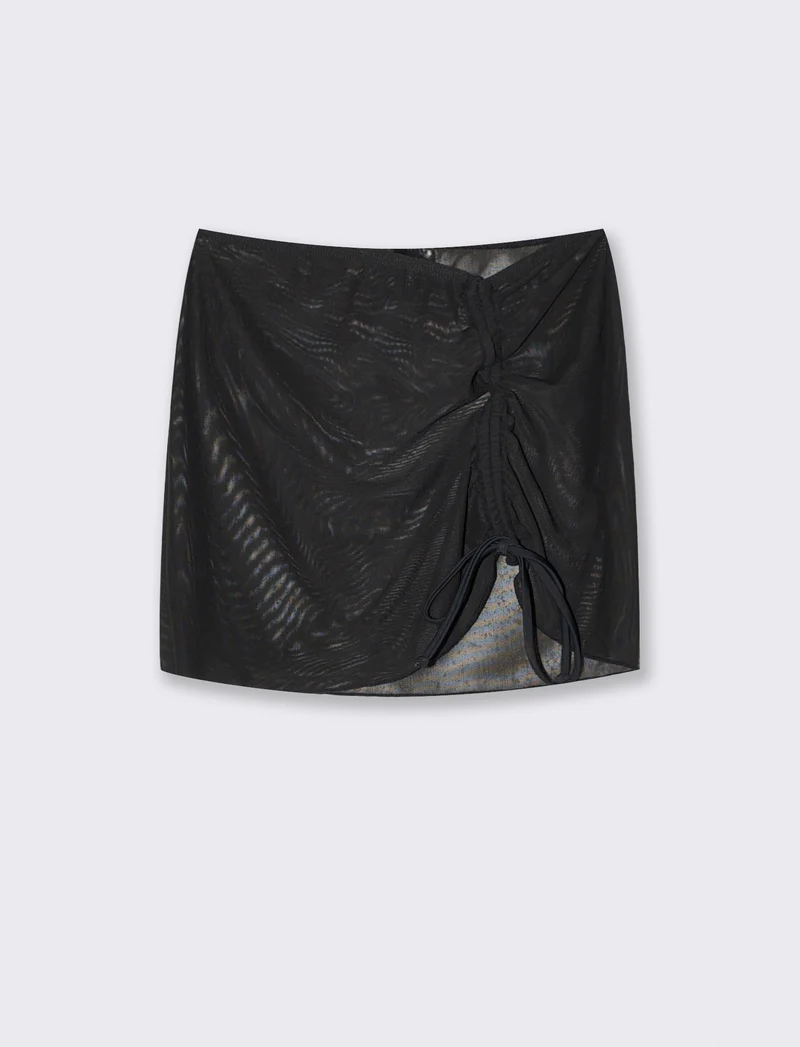 Gonna copricostume in microrete elegante - Nero