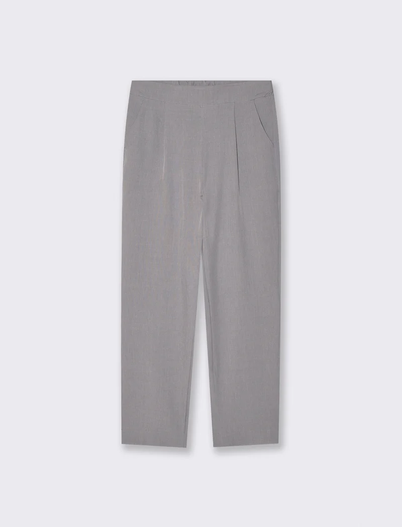 Pantalone Comodo con Elastico Retro - Grigio chiaro