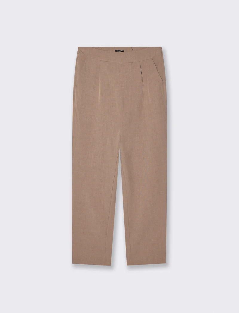 Pantalone Comodo con Elastico Retro - Grigio fango