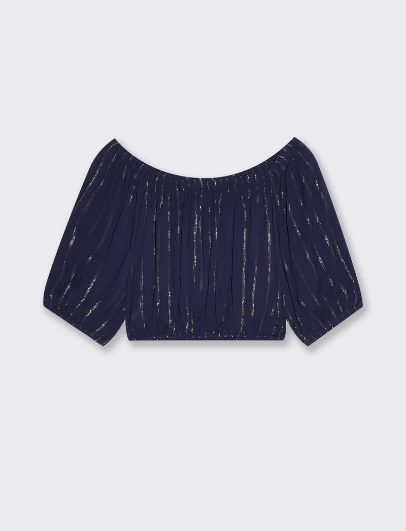 Vestito Chemisier Stampato con Fusciacca - Blu