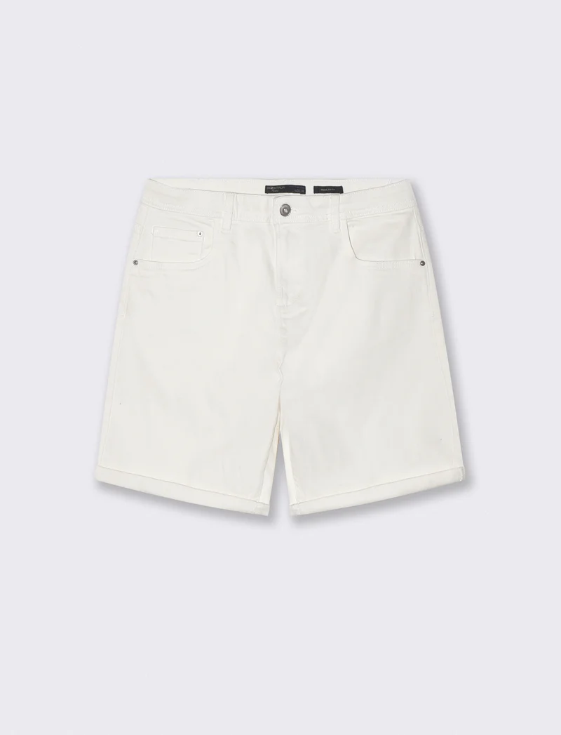 Bermuda Jeans Regular Fit in 5 Colori - Bianco
