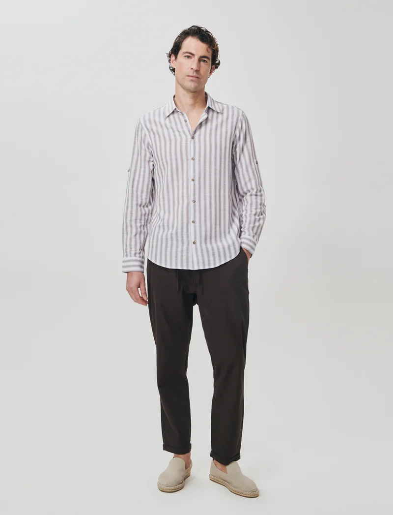 Pantaloni Chino Jogger Struttura Ottoman - Moro