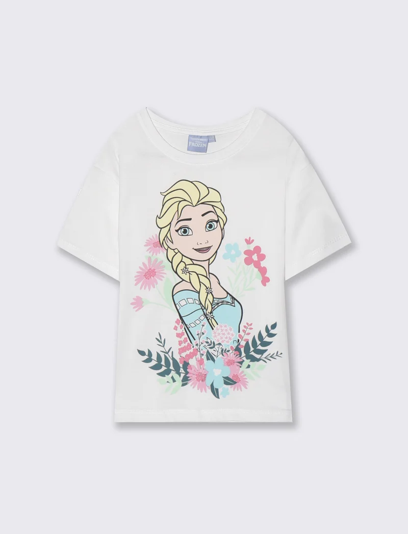 T-shirt Disney Frozen con stampa Elsa - Bianco