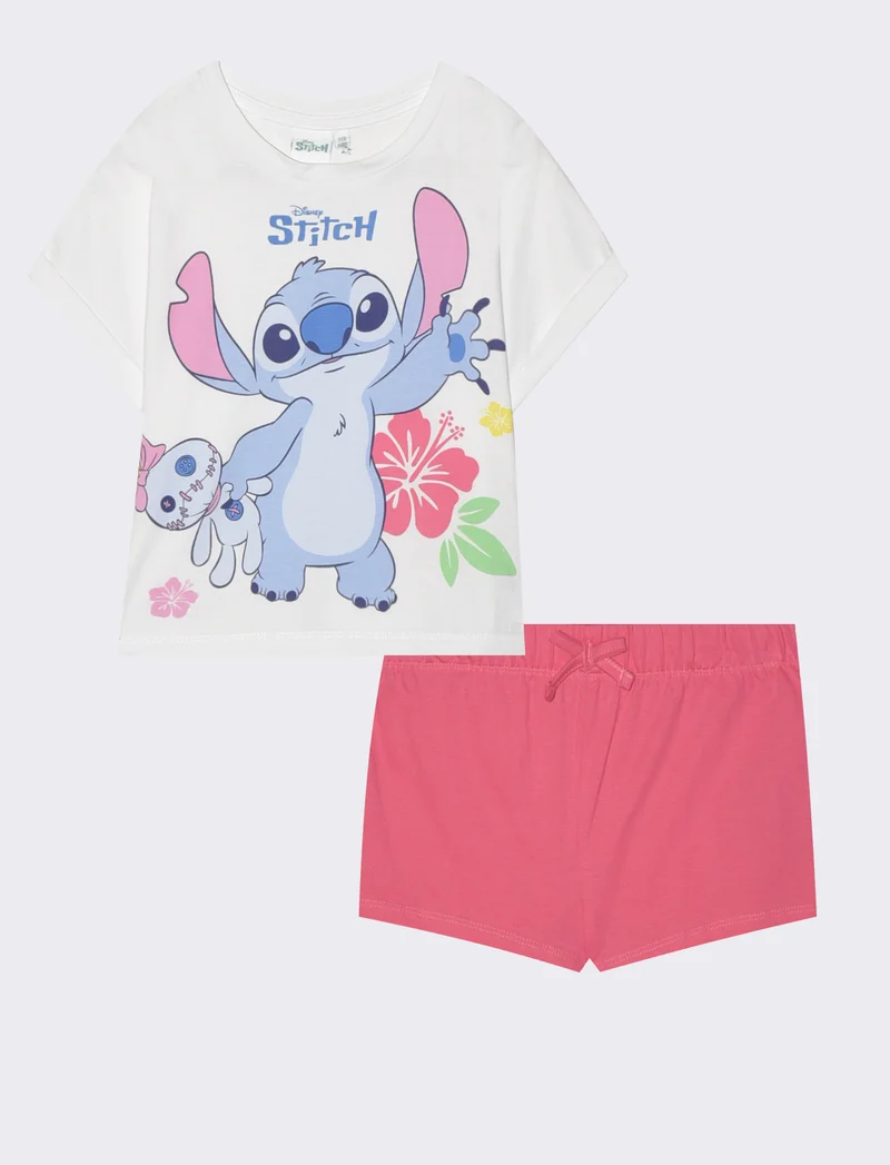 Set 2 pezzi Disney Stitch in cotone - Bianco