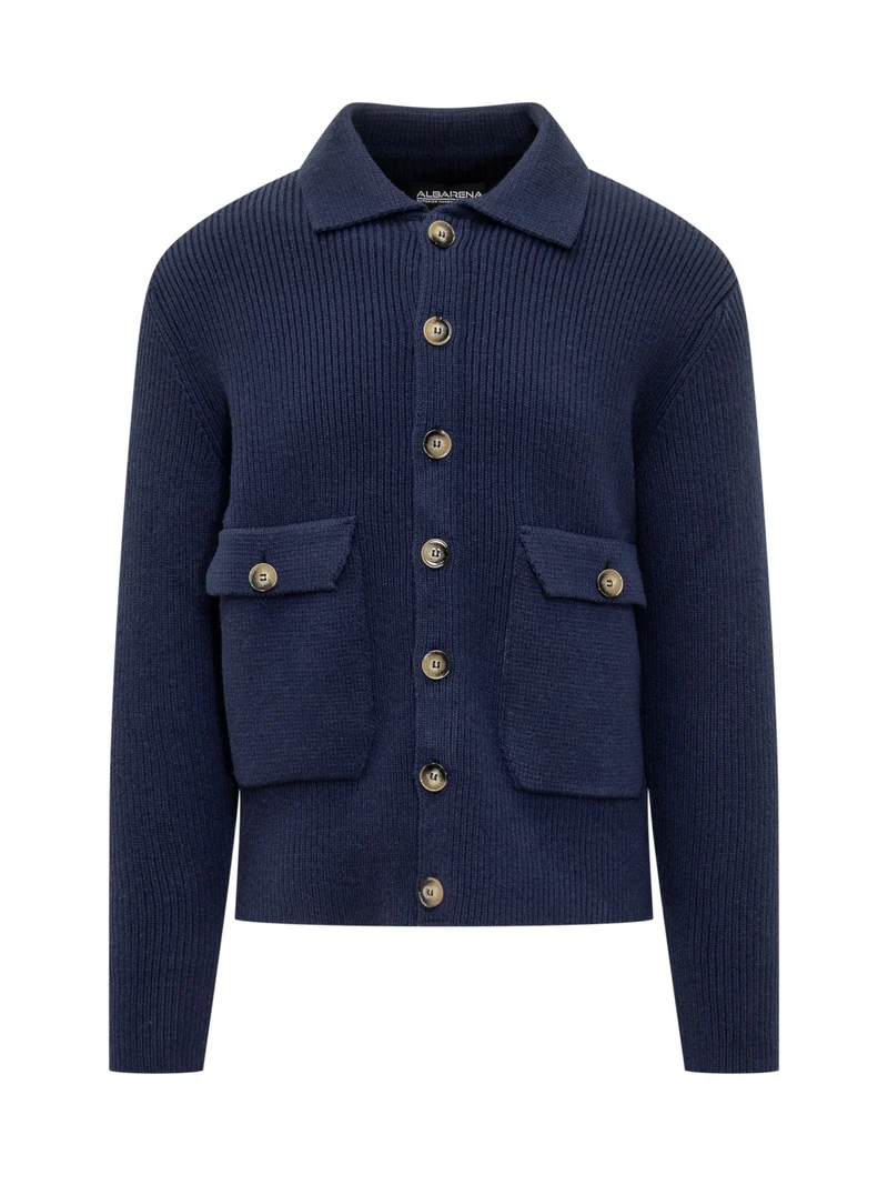 Cardigan Blu con Tasche Albarena