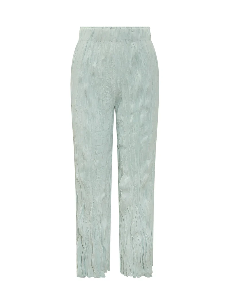 Pantalone con Vita Elasticizzata e Gamba Dritta