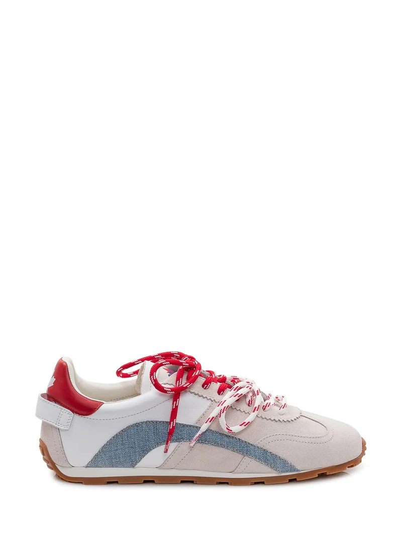 Sneakers con Inserti e Lacci a Contrasto