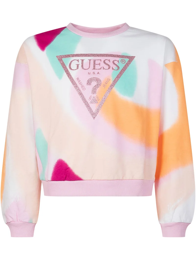 Felpa Crop Oversize con Stampa Logo