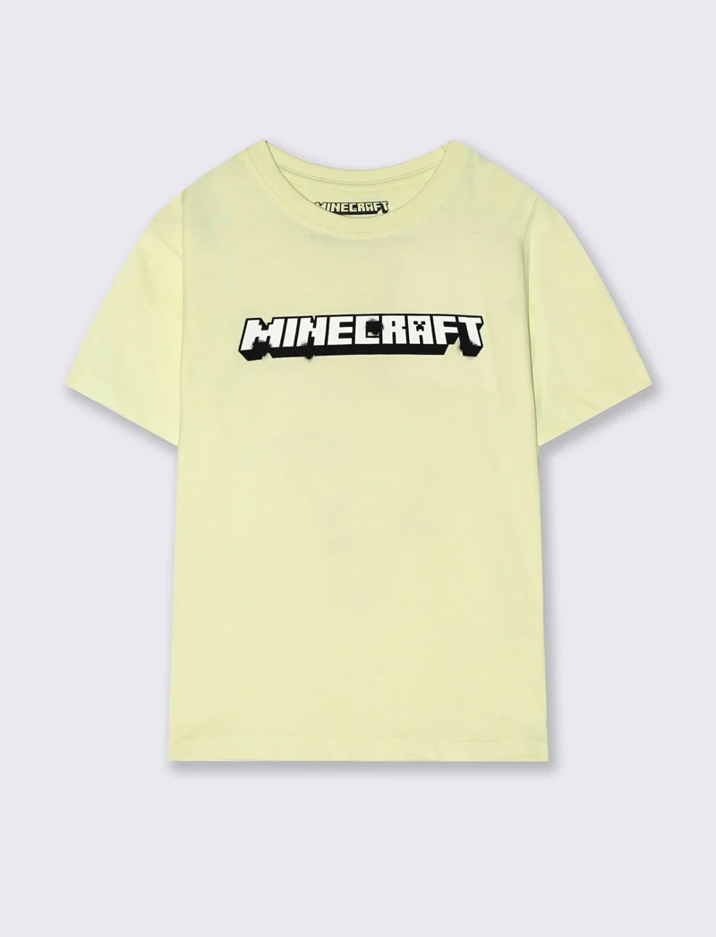 T-Shirt Minecraft in tessuto con stampe - Verde