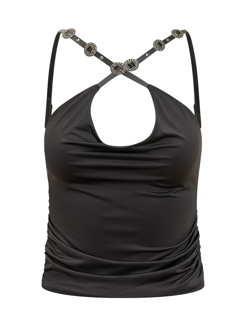Top Drappeggiato con Spalline