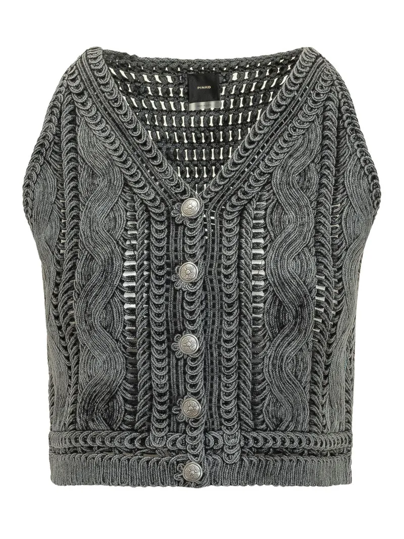 Top in Maglia con Bottoni