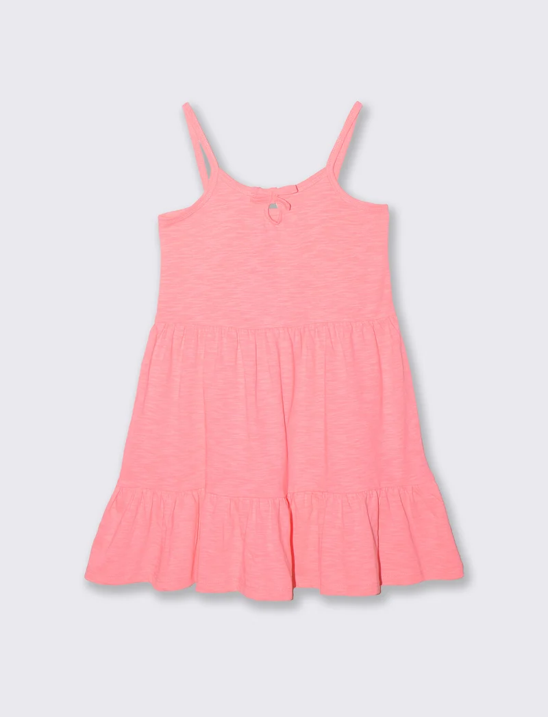Abito a bretelline fluo per bambina - Rosa