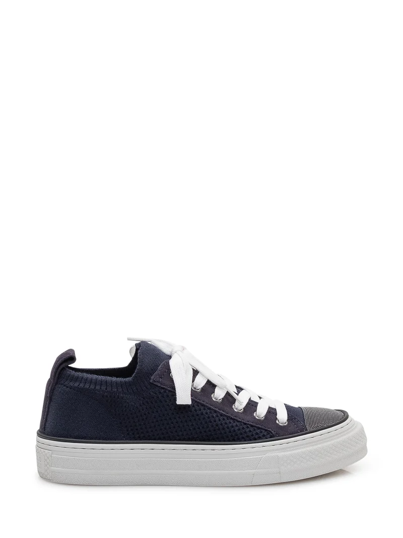 Sneaker Bassa in Maglia con Lacci