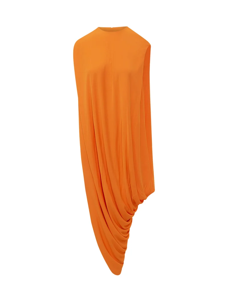 Abito Asimmetrico Drappeggiato Senza Maniche