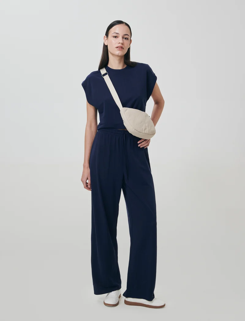 Pantalone Cavallo Basso con Elastico - Blu