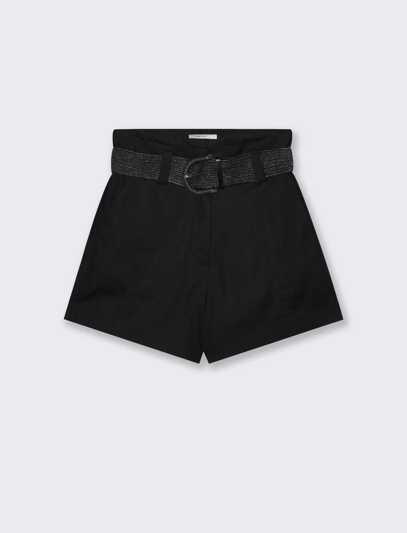 Short con cintura in vita - Nero