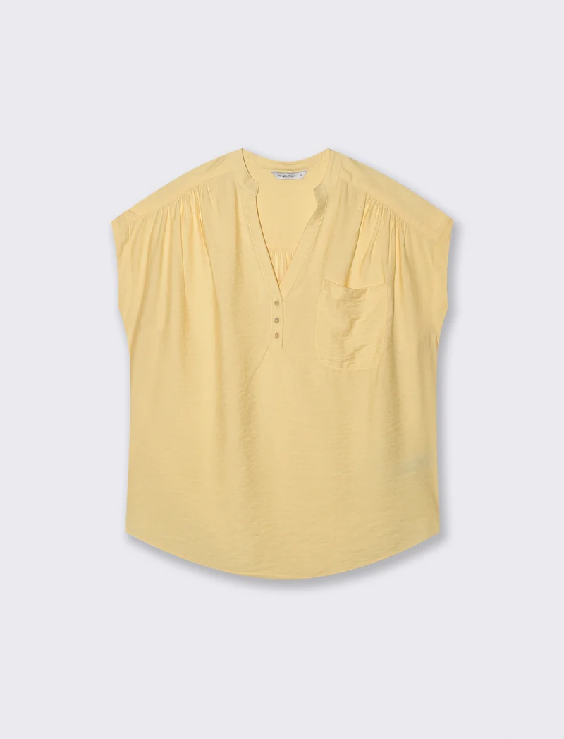 Blusa Giro Manica con Tasca - Giallo pastello