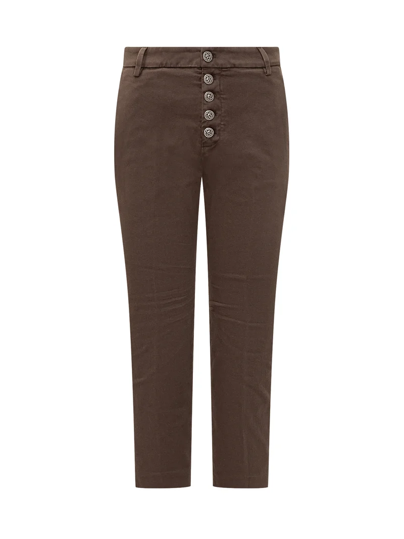Pantalone Dondup marrone cropped