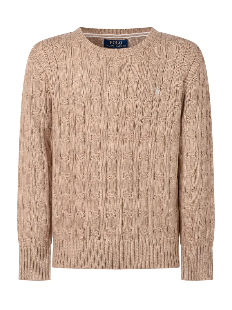 Maglione Bambino in Cotone con Lavorazione a Trecce