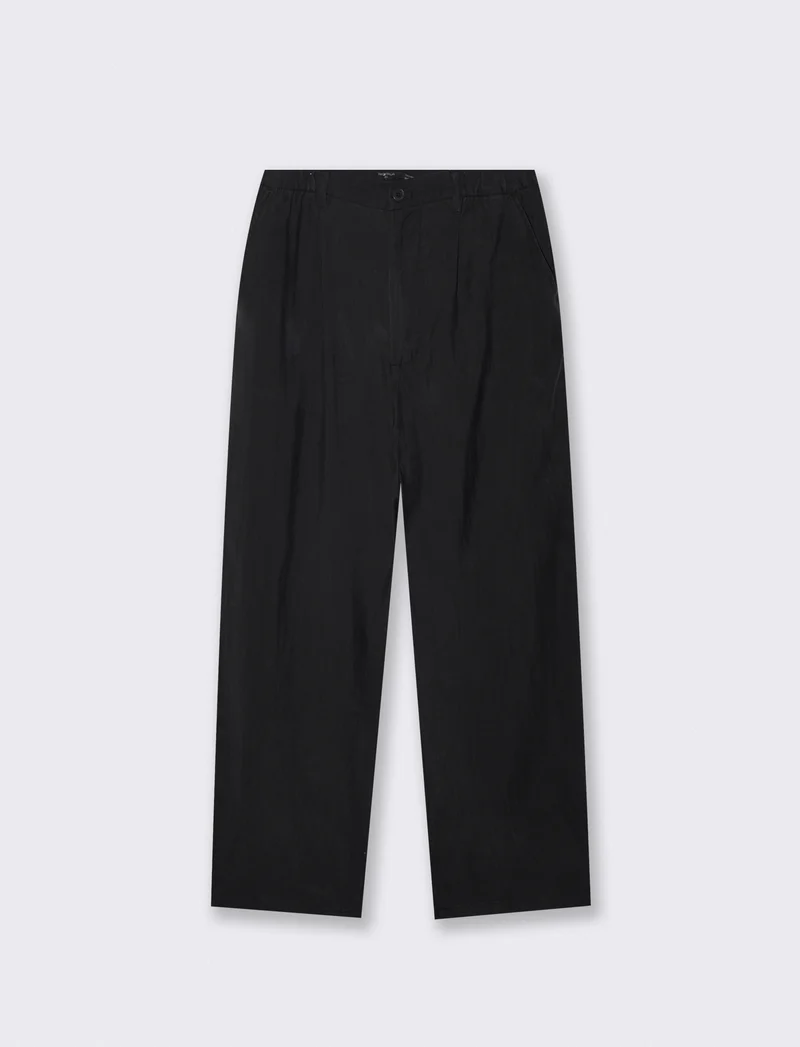 Pantaloni Chino Jogger in Misto Lyocell - Nero