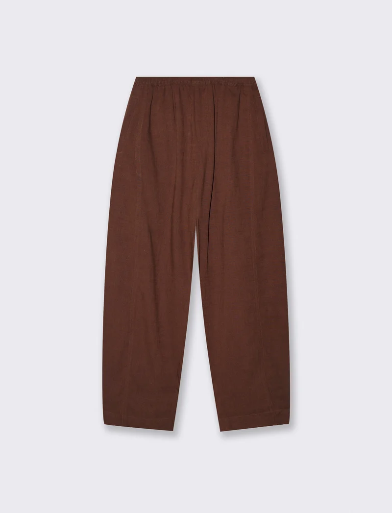 Pantalone Ballon con elastico in vita - Marrone cioccolato