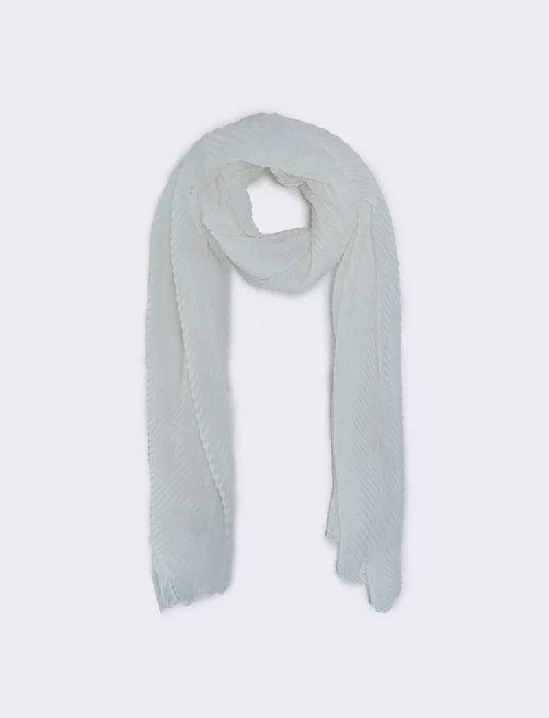 Foulard plissettato metallizzato - Bianco