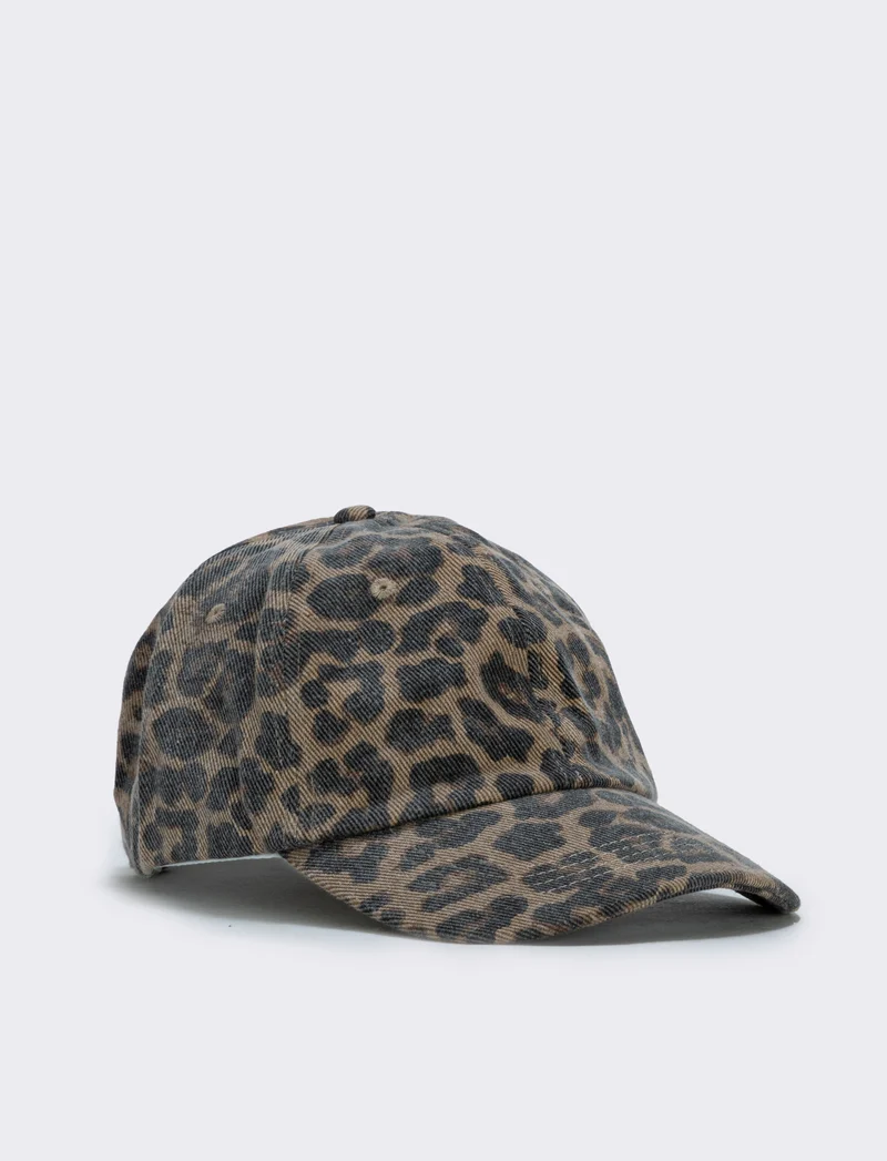 Cappello baseball leopardato delavè - Marrone
