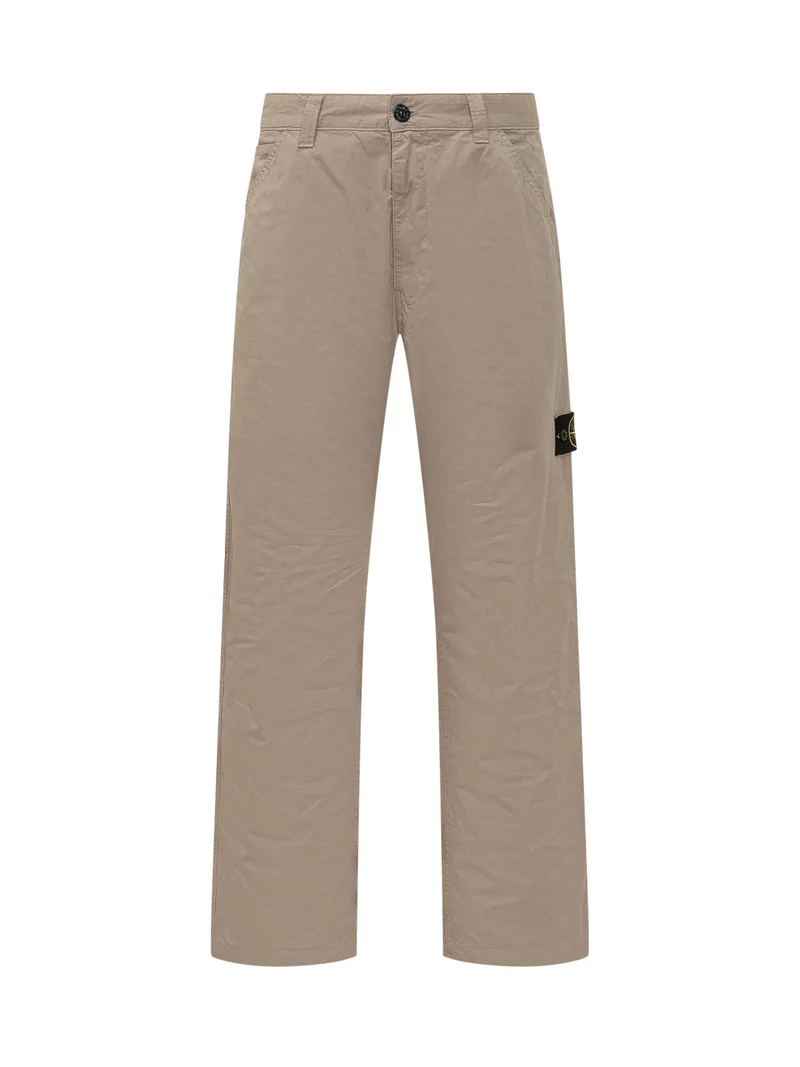 Pantaloni Chino con Patch Logo
