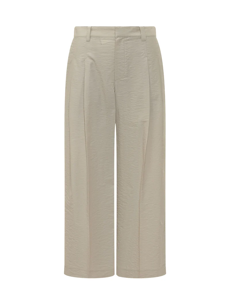Pantalone Ampio con Pieghe Frontali