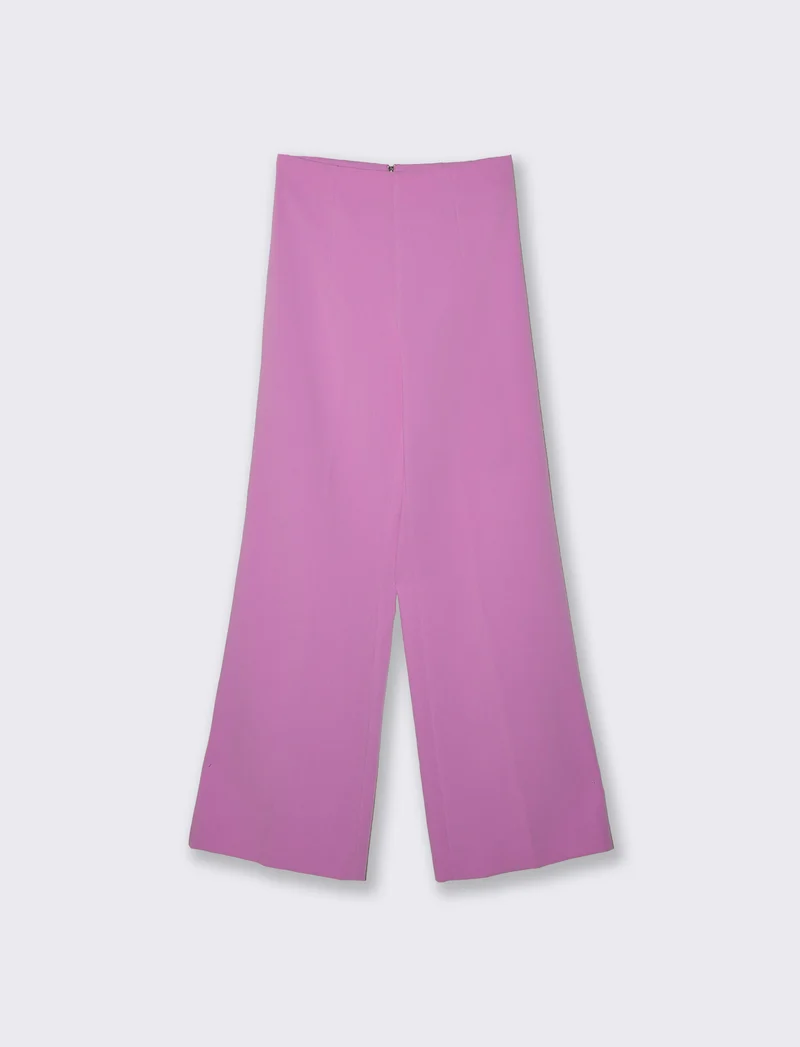 Pantalone Vita Super Alta con Gamba Larga - Viola orchidea