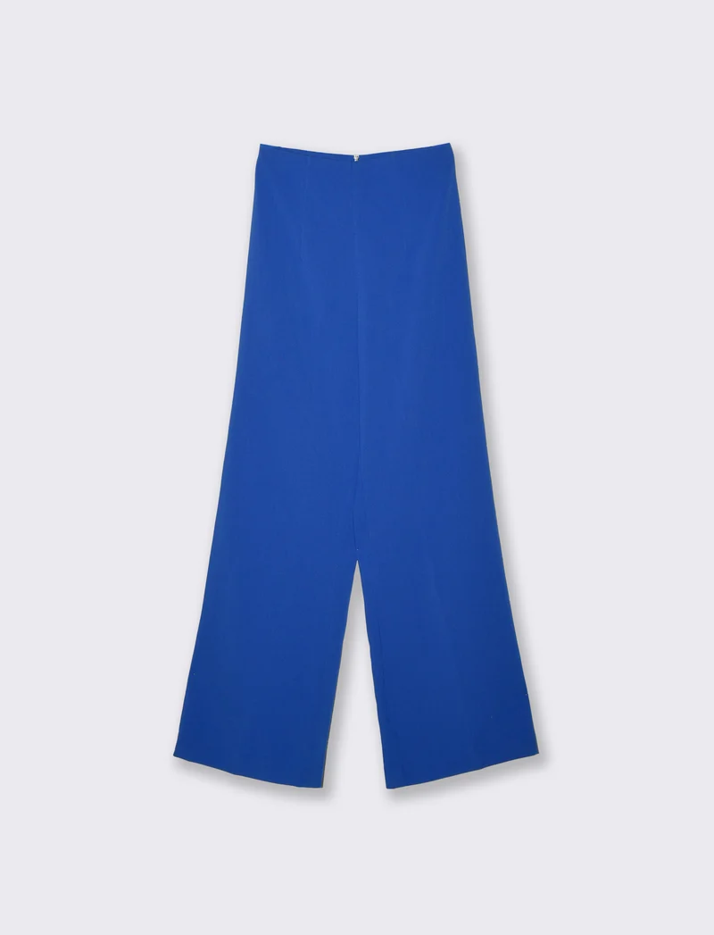 Pantalone Vita Super Alta con Gamba Larga - Blu cobalto