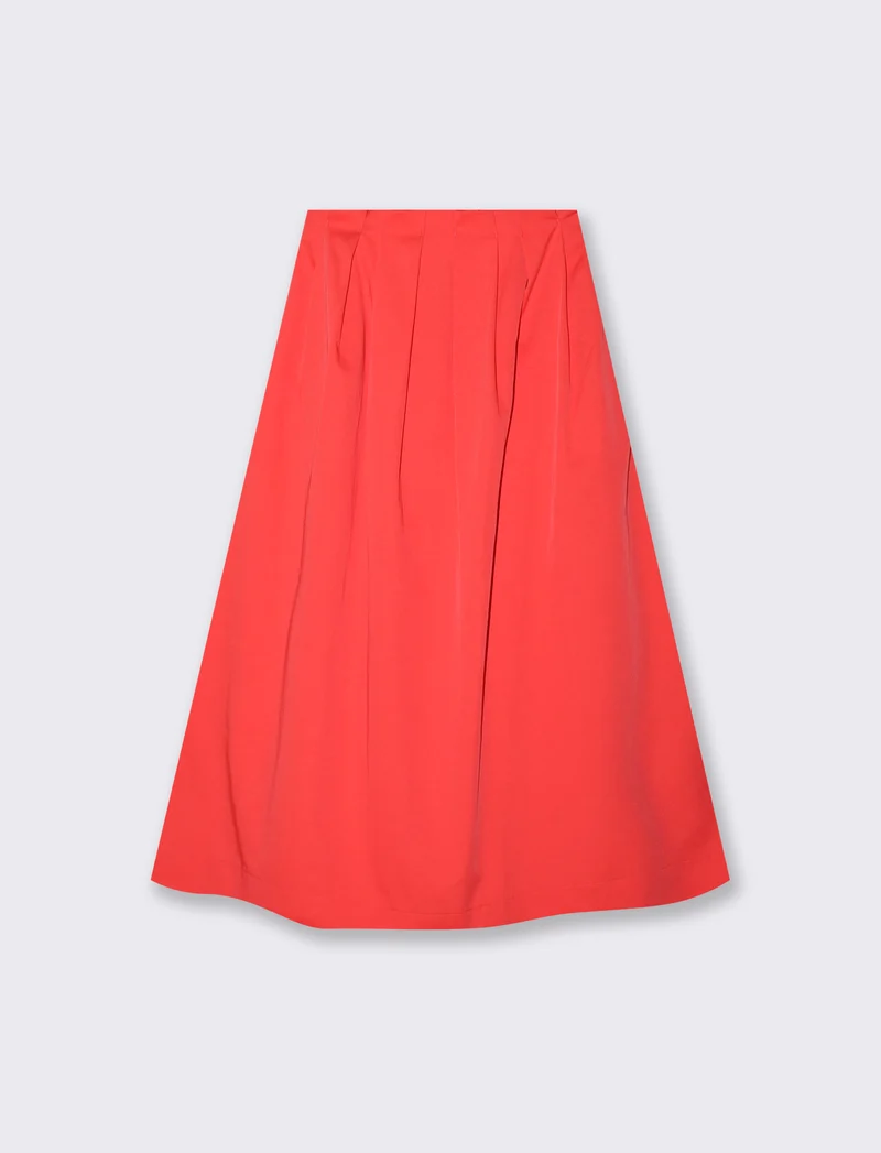 Gonna Loungette Vita Alta con Zip Invisibile - Aragosta