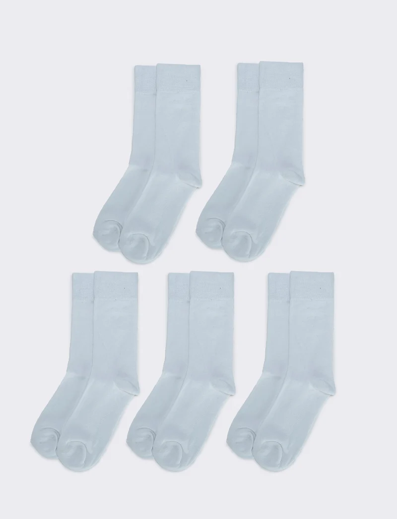 Set di 5 paia di calzini corti uomo - Bianco
