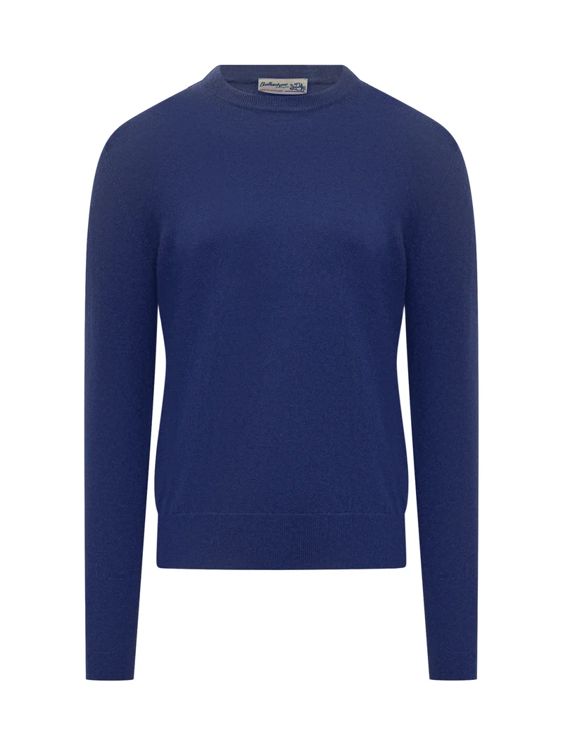 Pullover Ballantyne Blu Girocollo in Lana