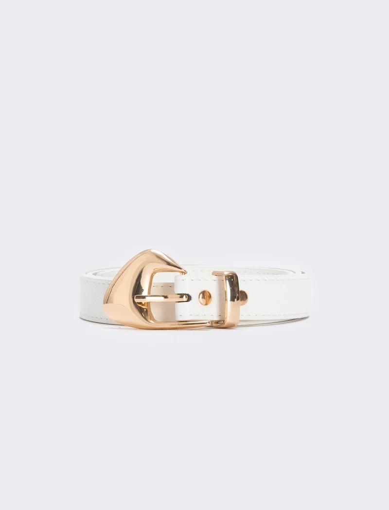 Cintura asimmetrica con fibbia elegante - Bianco