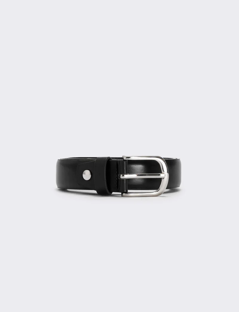 Cintura liscia 3 cm per uomo - Nero