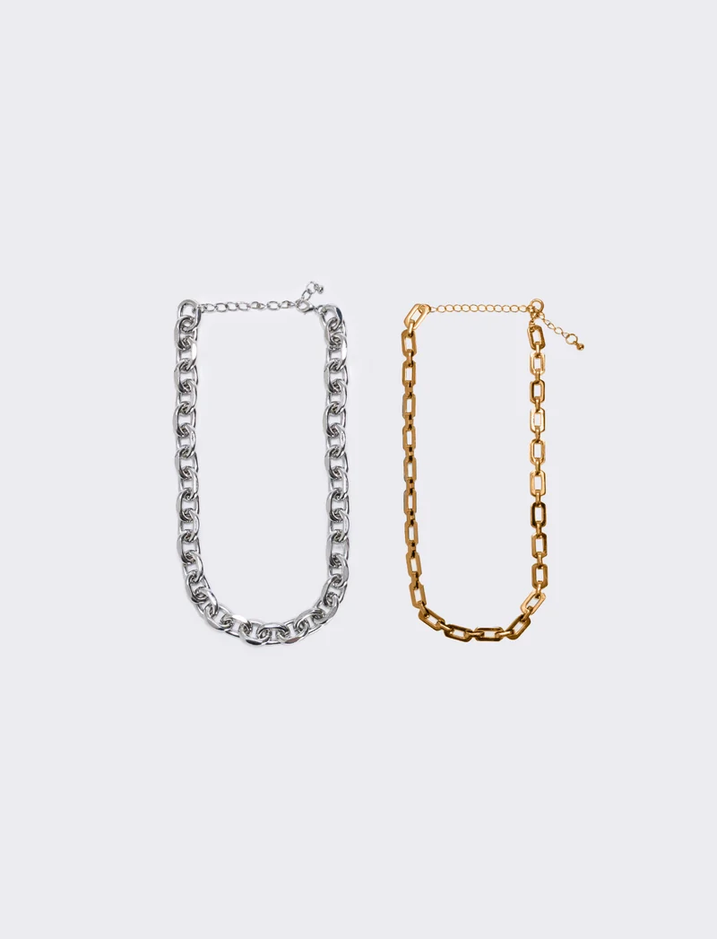 Collane varie con catene eleganti - Oro