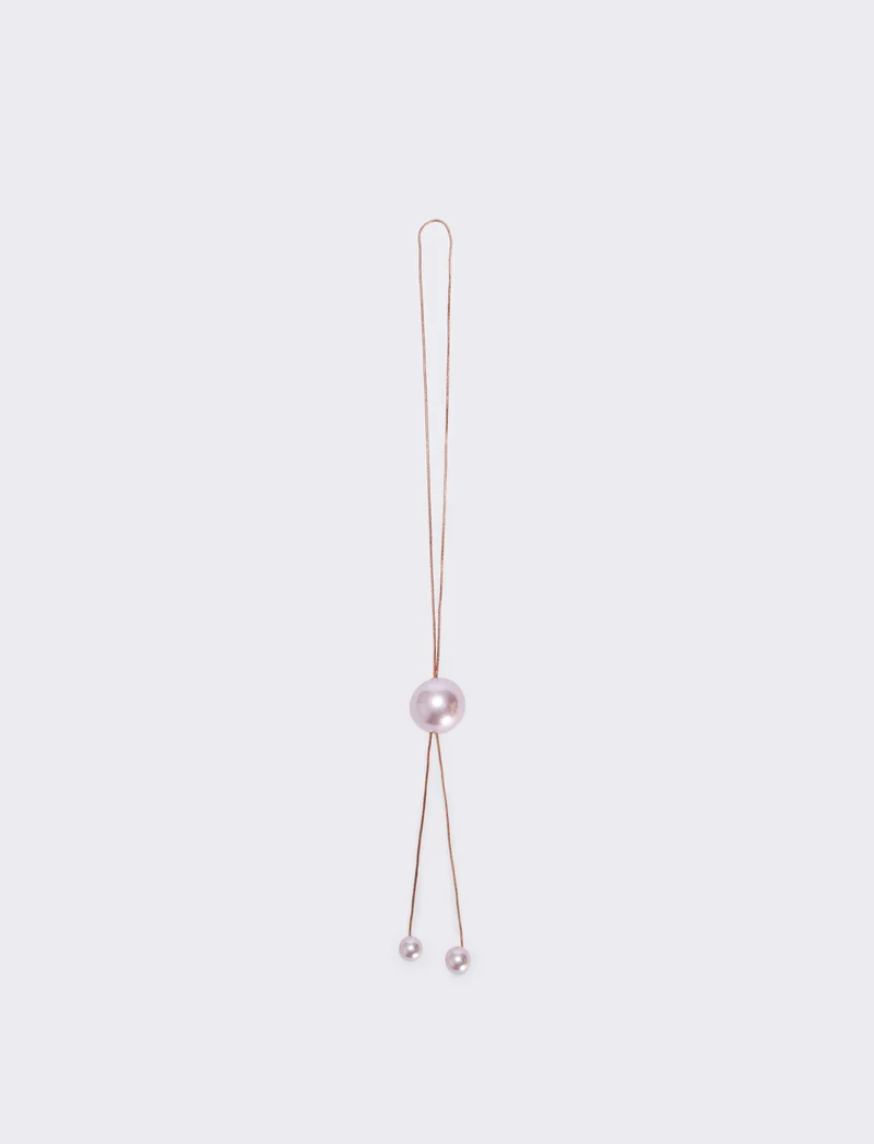 Collana saliscendi con mezza perla elegante - Oro rosa