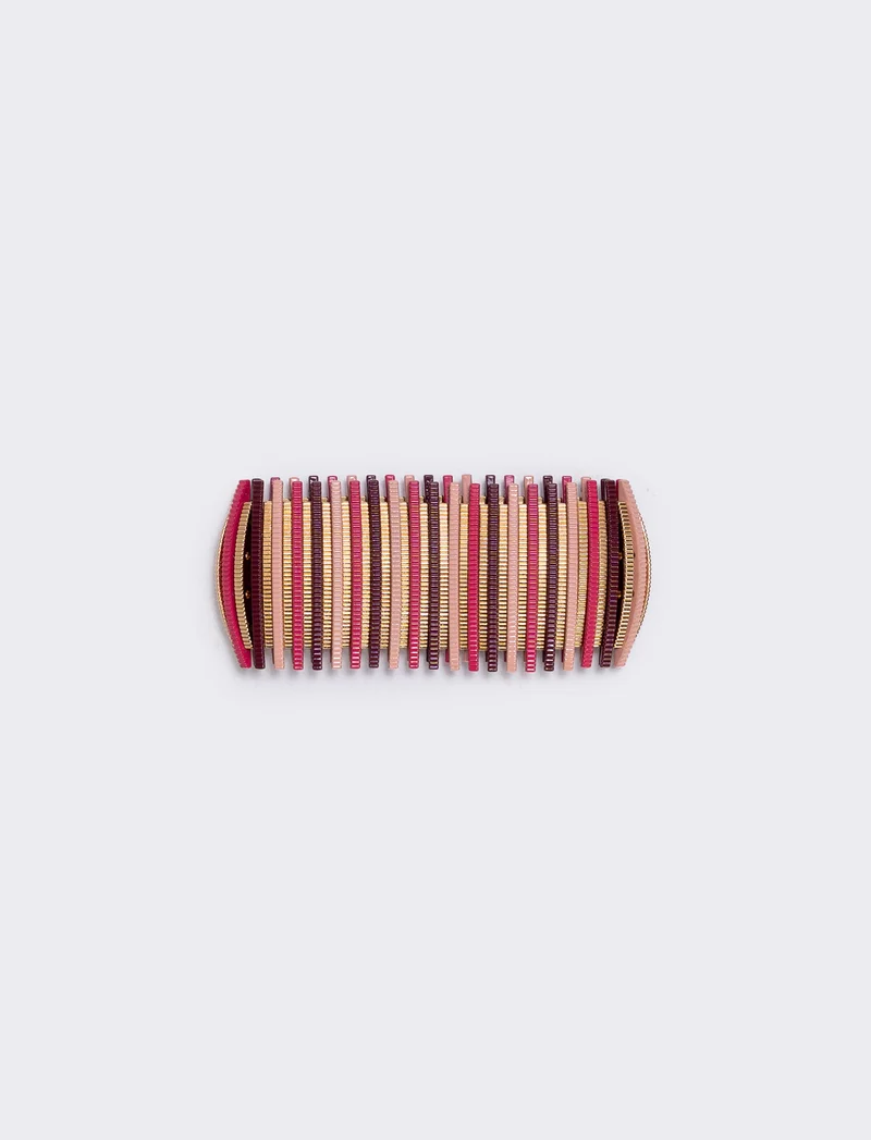 Bracciale elastico con barrette colorate - Rosa
