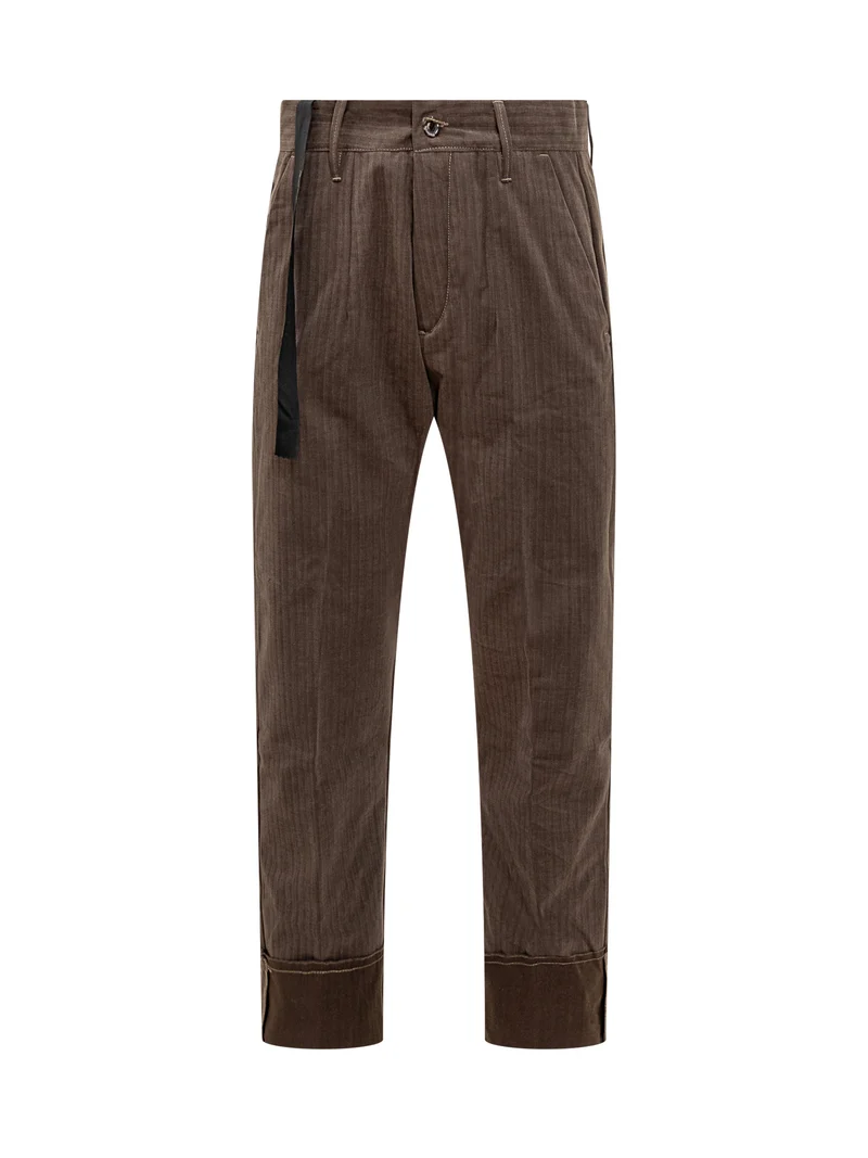 Pantaloni Gessati con Risvolto Maurizio Massimino