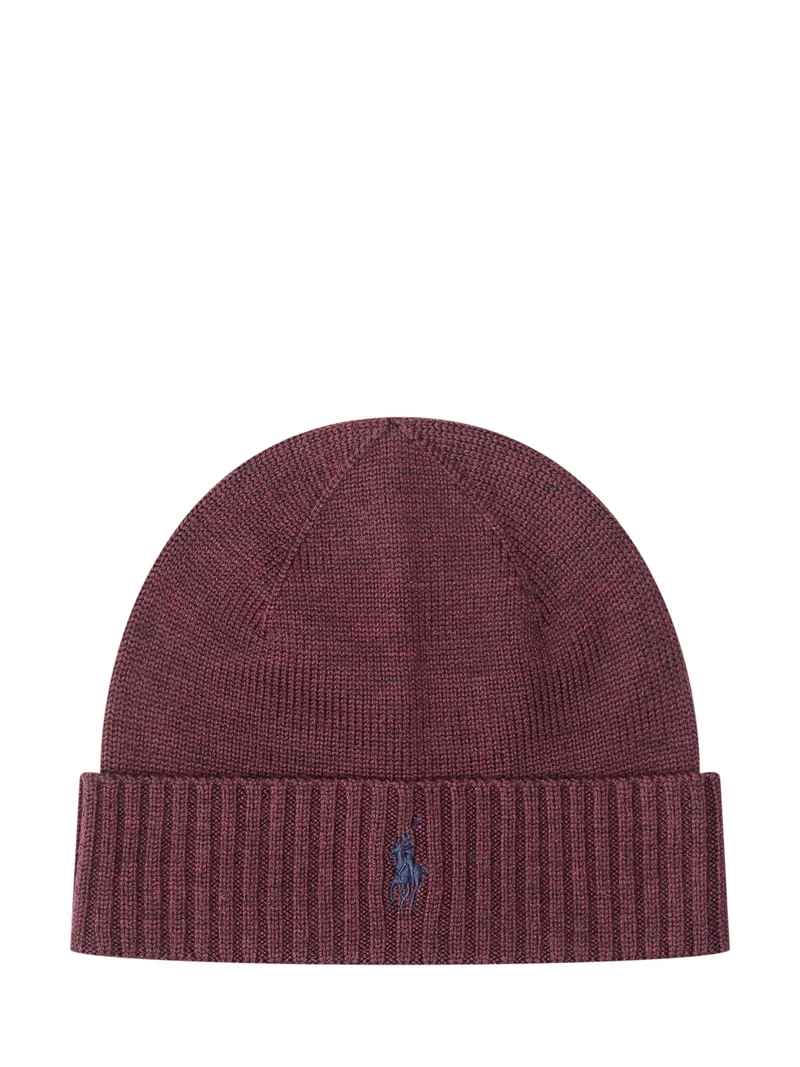 Polo Ralph Lauren Cappello Beanie Bordeaux con Logo