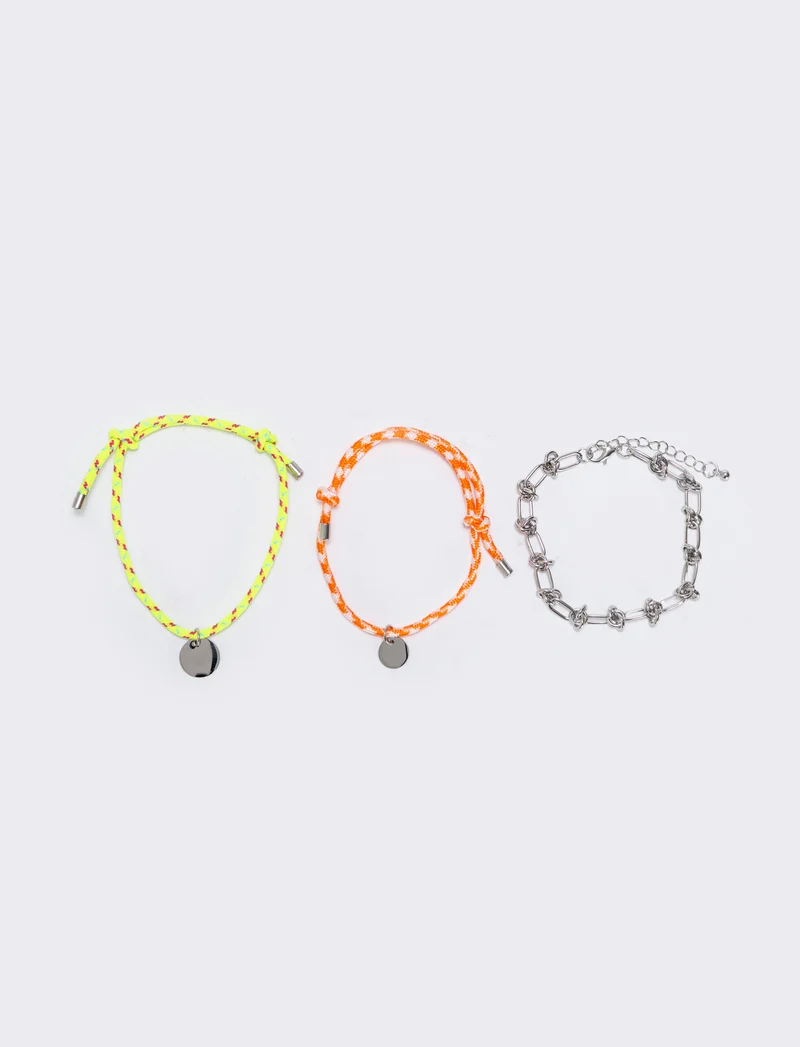 Bracciale colorato in tessuto elegante - Rosso